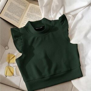 Dark Green Sleeveless Top